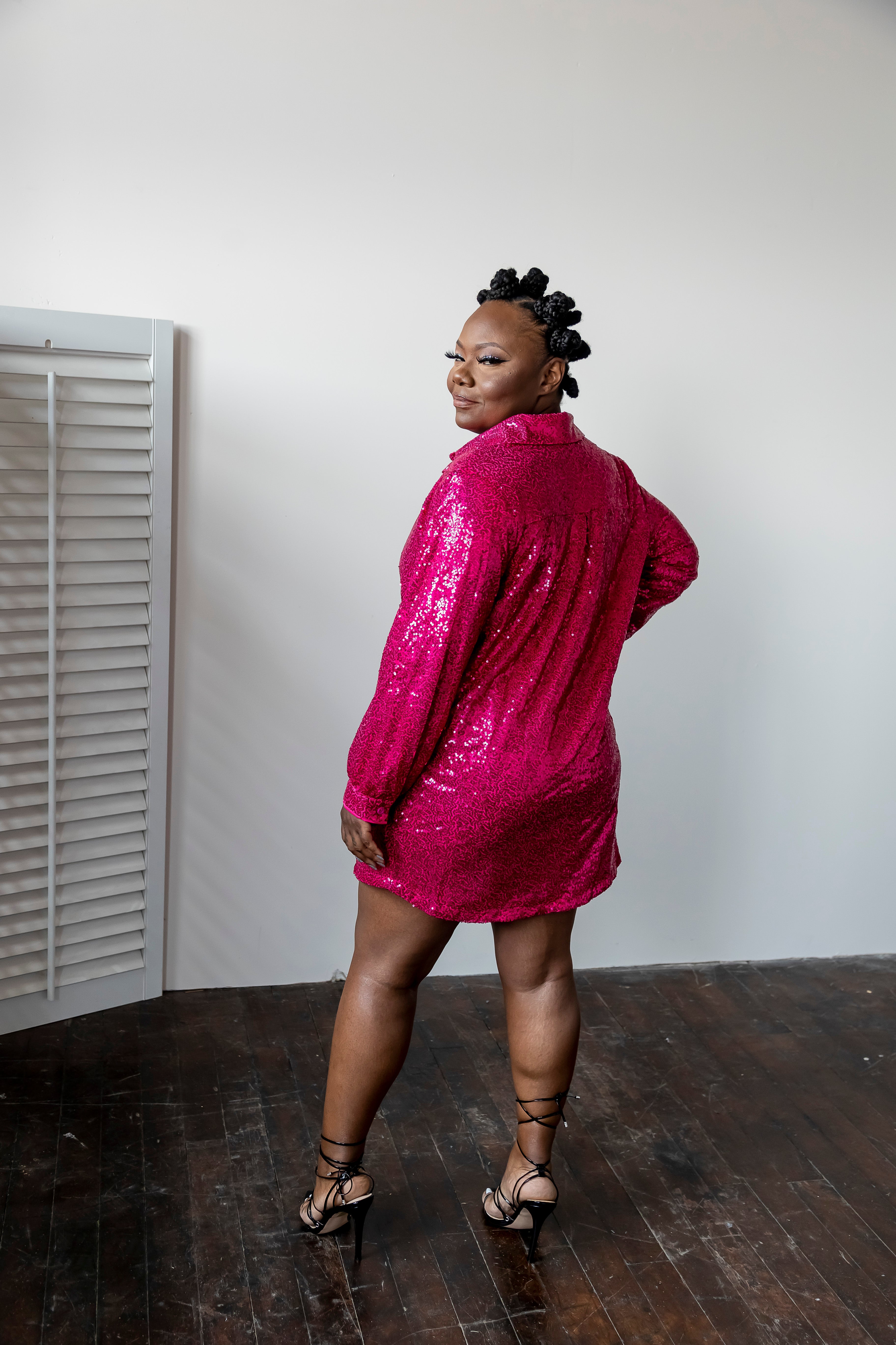 hot pink sequin shirt dress Sassy Shortcake Star Of The Show Dress