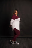 Chill Set Burgundy Tee and Leggings with a Hoodie Women - Apparel - Sets Sagnom Fashion 