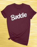 Baddie tee (burgundy) Plus size*