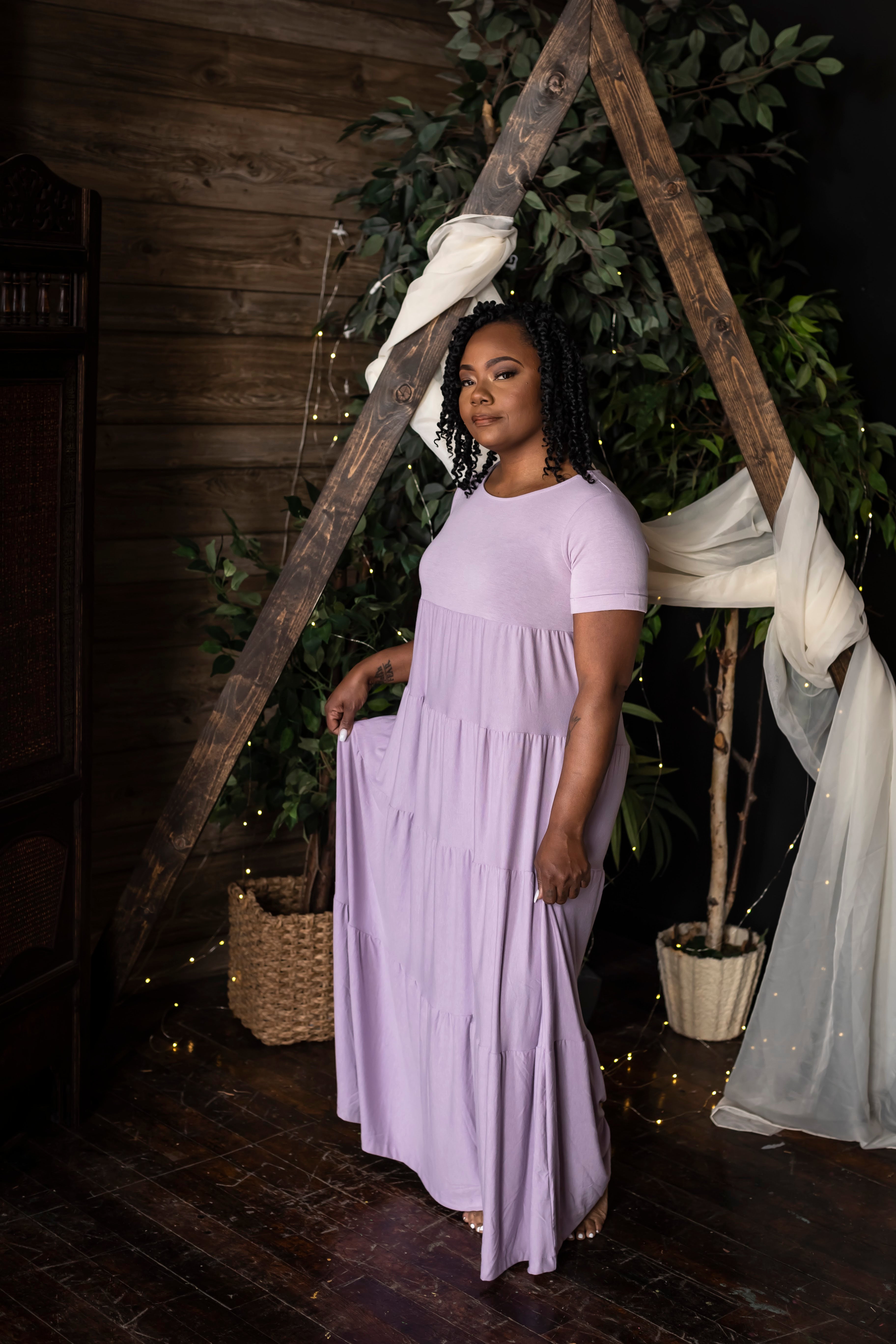 Lavender Tier Dress S Lavender Tier Dress S